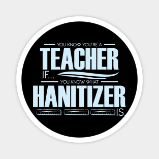 You're A Teacher If You Know What Hanitizer Is Magnet